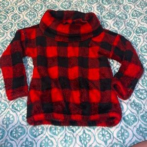 OLD NAVY Sherpa plaid cowl neck shirt